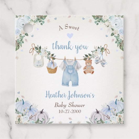 Sweet Little Pumpkin Autumn Baby Shower フェイバータグ (正面)