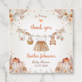 Sweet Little Pumpkin Autumn Baby Shower  フェイバータグ