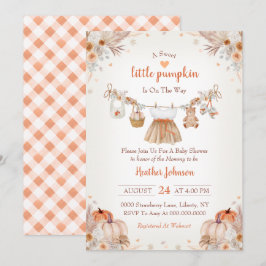 Sweet Little Pumpkin Autumn Baby Shower Invitation 招待状