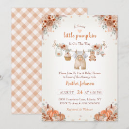 Sweet Little Pumpkin Autumn Baby Shower Invitation 招待状