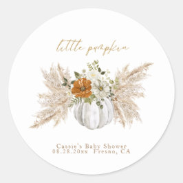 Sweet Little Pumpkin Baby Showerありがとう ラウンドシール