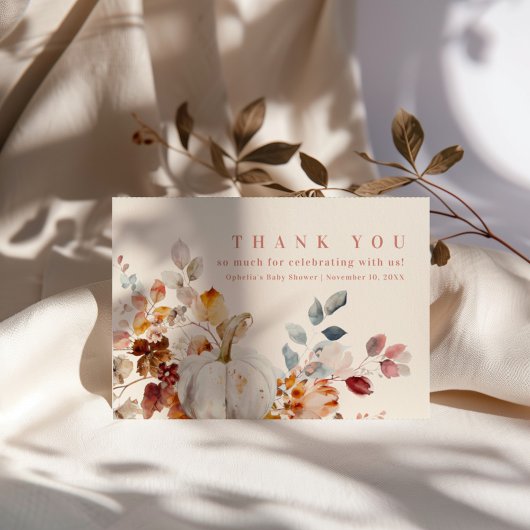 Sweet Little Pumpkin Baby Shower サンキューカード