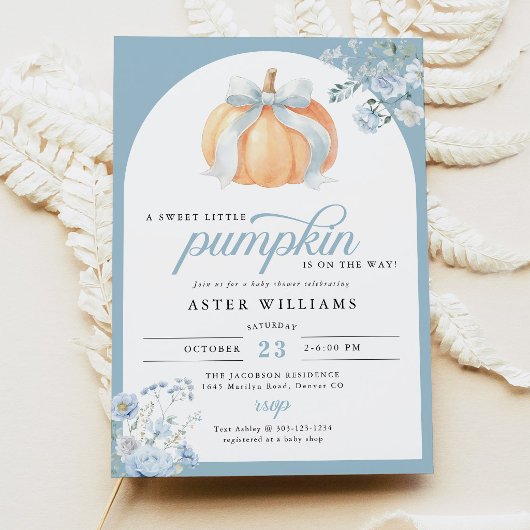 Sweet Little Pumpkin Boy Baby Shower 招待状
