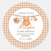 Sweet Little Pumpkin Fall ベビーシャワー ラウンドシール (正面)
