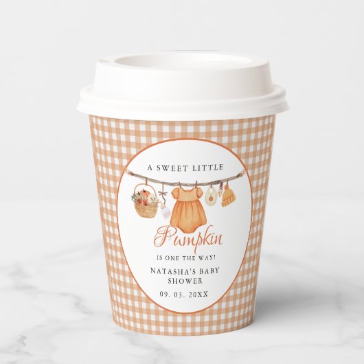 Sweet Little Pumpkin Fall baby shower 紙コップ (裏面)