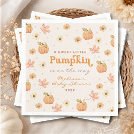 Sweet Little Pumpkin Floral Fall Baby Shower スタンダードカクテルナプキン