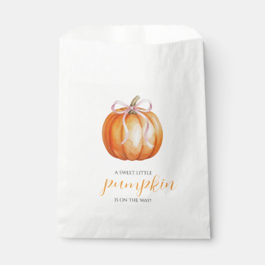 Sweet Little Pumpkin Girl Baby Shower フェイバーバッグ (正面)