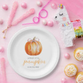 Sweet Little Pumpkin Girl Baby Shower ペーパープレート (パーティー)