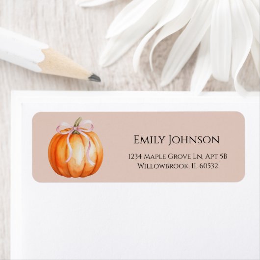 Sweet Little Pumpkin Girl Baby Shower ラベル (インサイチュ)