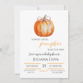 Sweet Little Pumpkin Girl Baby Shower  招待状 (正面)