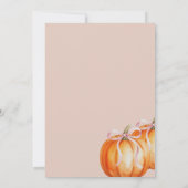 Sweet Little Pumpkin Girl Baby Shower  招待状 (裏面)