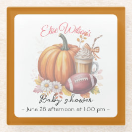 Sweet little pumpkin is on the way ガラスコースター