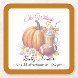 Sweet little pumpkin is on the way スクエアペーパーコースター