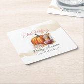 Sweet little pumpkin is on the way スクエアペーパーコースター (アングル)
