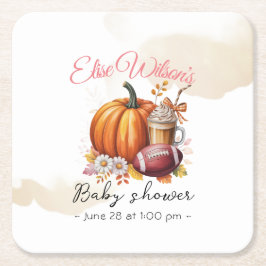 Sweet little pumpkin is on the way スクエアペーパーコースター