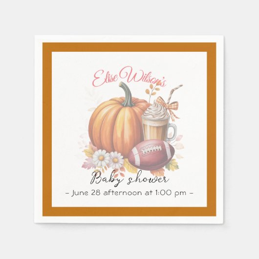 Sweet little pumpkin is on the way スタンダードカクテルナプキン (正面)