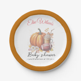 Sweet little pumpkin is on the way ペーパープレート