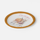 Sweet little pumpkin is on the way ペーパープレート (アングル)
