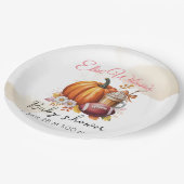 Sweet little pumpkin is on the way ペーパープレート (アングル)