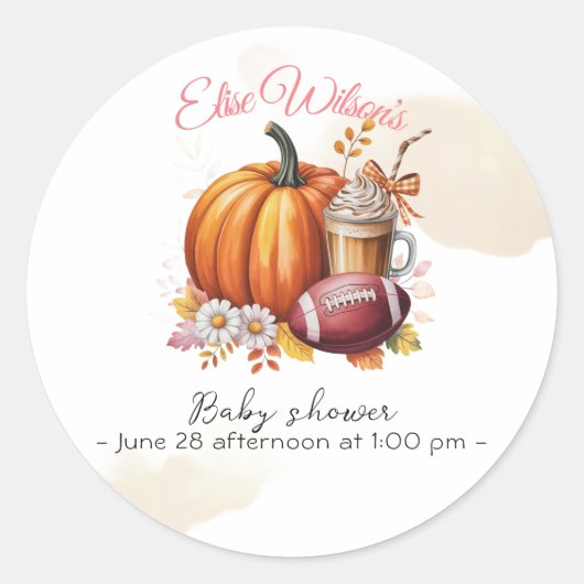 Sweet little pumpkin is on the way ラウンドシール (正面)