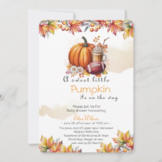 Sweet Little pumpkin latte is on the way  招待状 (正面)