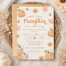 Sweet Little Pumpkin On The Way 秋のベビーシャワー 招待状