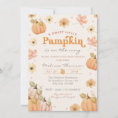 Sweet Little Pumpkin On The Way 秋のベビーシャワー 招待状 (正面)