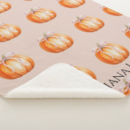 Sweet Little Pumpkin Personalized Name シェルパブランケット