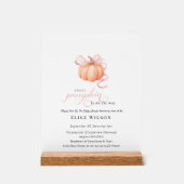 Sweet Little pumpkin pink bow is on the way アクリルサイン (正面)