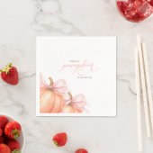 Sweet Little pumpkin pink bow is on the way スタンダードカクテルナプキン (インサイチュ)