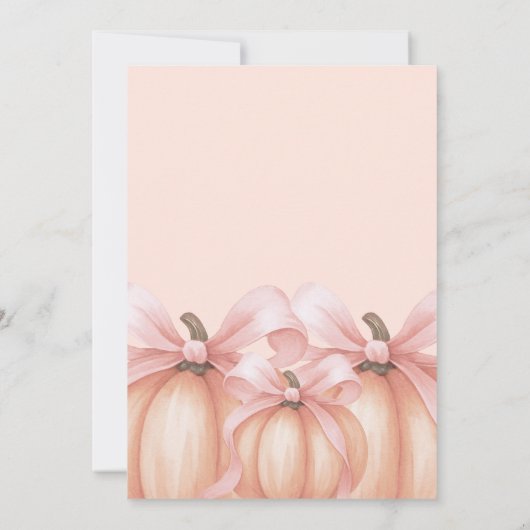 Sweet Little pumpkin pink bow is on the way  招待状 (裏面)