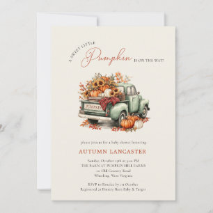 Sweet Little Pumpkin Truck Fall Baby Shower 招待状