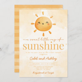 Sweet Little Ray of Sunshine Sun Baby Shower 招待状