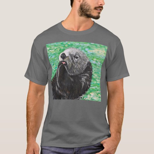 Sweet Little Sea Otter Painting Tシャツ (正面)
