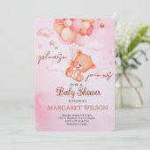 Sweet Little Teddy Bear Baby Shower 招待状 (スタンド正面)