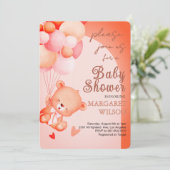 Sweet Little Teddy Bear Baby Shower 招待状 (スタンド正面)