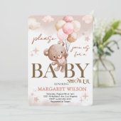 Sweet Little Teddy Bear Baby Shower 招待状 (スタンド正面)