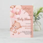 Sweet Little Teddy Bear Baby Shower 招待状 (スタンド正面)