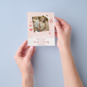 Sweet loveハート写真Save the Date招待状 チラシ (手)