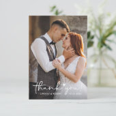 Sweet Loveハート手書き結婚スクリプトの写真 サンキューカード (スタンド正面)