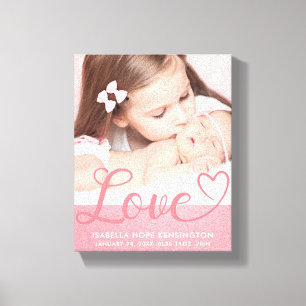 Sweet Love Baby Girl誕生のお知らせ キャンバスプリント