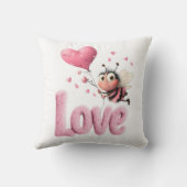 Sweet Love Bee Pink Hearts  クッション (裏面)