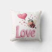 Sweet Love Bee Pink Hearts  クッション (正面)