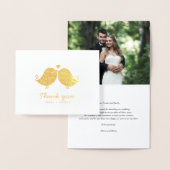 Sweet Love Birds'結婚s Photo Thank You 箔カード (ディスプレー)