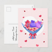 Sweet Love Bouquet Flowers Hearts Ice Cream シーズンポストカード (正面/裏面)