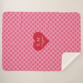 Sweet Love Hearts Gift for Husband Blanket シェルパブランケット (正面(横))