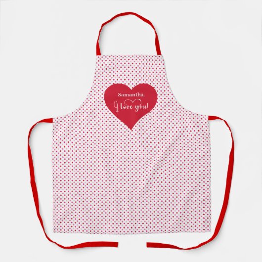 Sweet Love Hearts Personalized Gift for Husband  エプロン (正面)