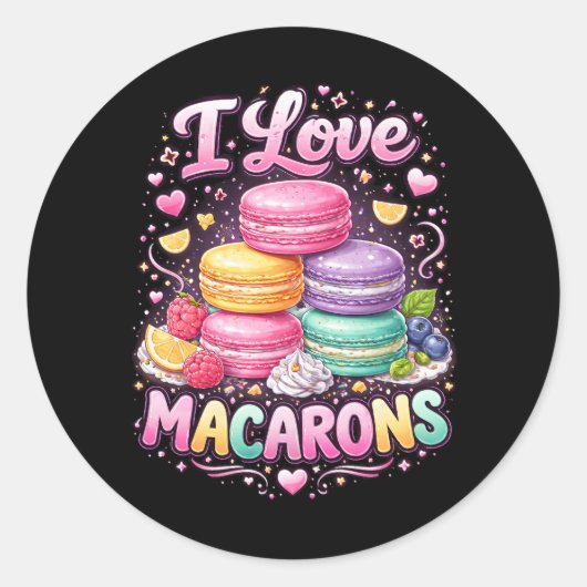 Sweet Love Macarons ラウンドシール (正面)