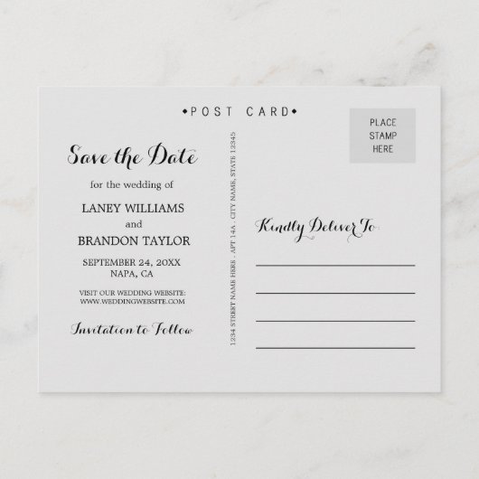 Sweet Love Photo日付はがきを保存 案内ポストカード (裏面)