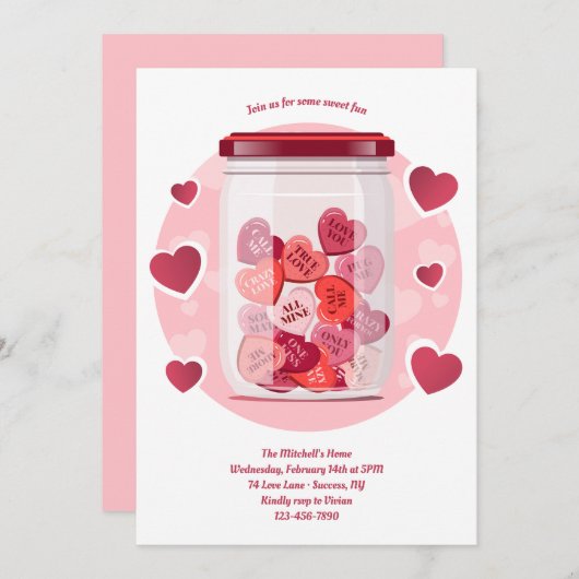 Sweet Love Valentine's Day  招待状 (正面/裏面)